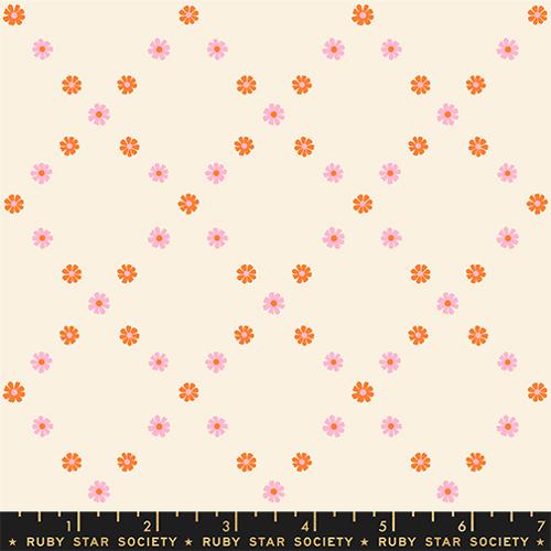 Ruby Star Society - Best Day Ever - Diamond Flowers Posy Orange - RS0107 12 - Sold by the Half Yard