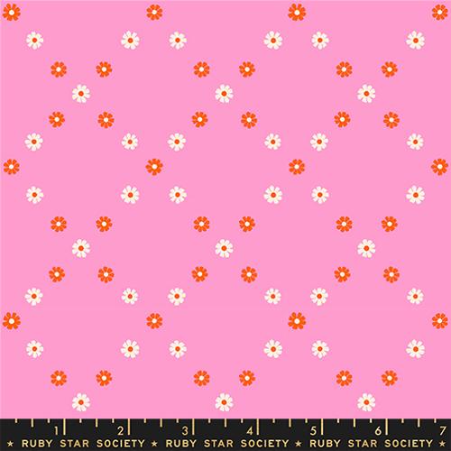 Ruby Star Society - Best Day Ever - Diamond Flowers Flamingo - RS0107 14 - Sold by the Half Yard