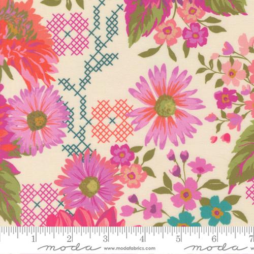 Moda - Parlor - Happy Blooms Cream - 11960 11 - Sold by the Half Yard