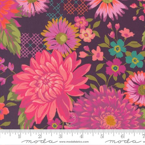 Moda - Parlor - Happy Blooms Plum - 11960 26 - Sold by the Half Yard