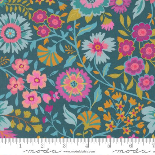 Moda - Parlor - Wild And Free Peacock - 11961 16 - Sold by the Half Yard