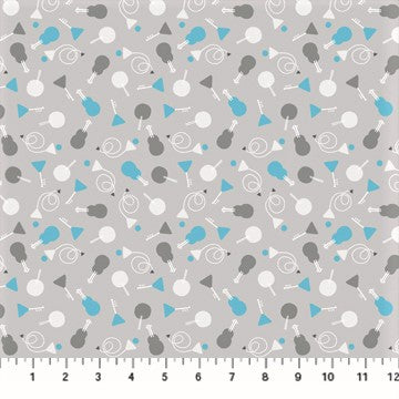 Figo Fabrics: Band Practice - Gray Geo Instruments 90428-95