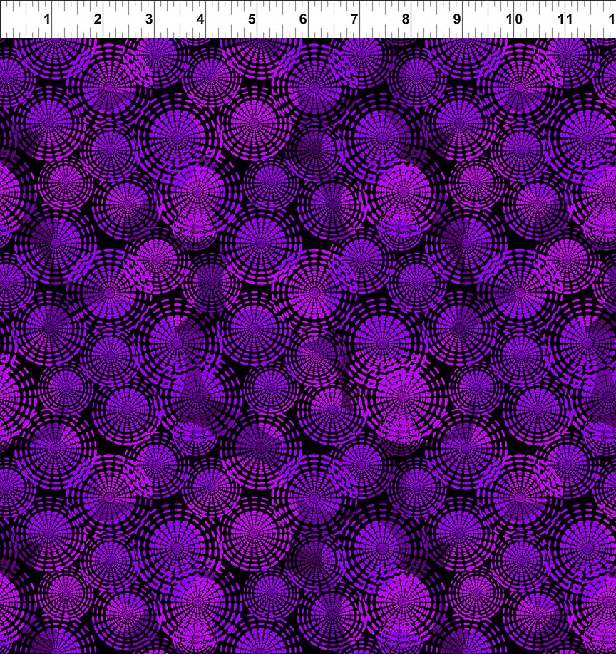 In The Beginning - Flock Together - Purple Circle Stitch - 9FT-2 Purple Circle Stitch - Sold by the Half Yard