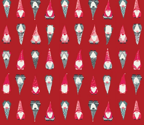 Art Gallery Fabrics - Adventale - Playful Gnomes Berry - ADV25912 - Sold by the Half Yard