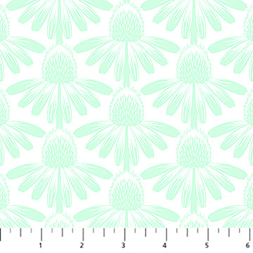 Anna Maria Textiles - Indelible: Soft - Coneflower - Mint - AMT1001-75C - Sold by the Half Yard