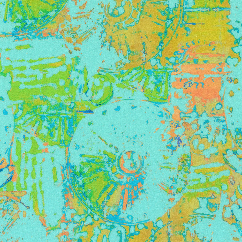 Robert Kaufman - Wishwell: Industrial Imprints - Aqua - ANJD-22861-70 AQUA - Sold by the Half Yard