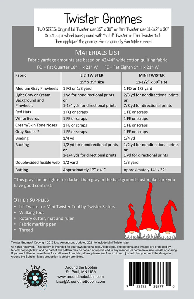 Twister Gnomes Table Runner Kit