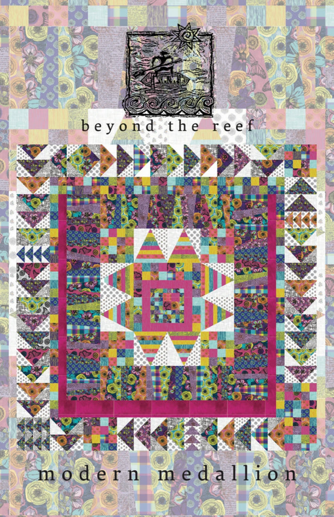 Modern Medallion Quilt Pattern by Natalie Barnes of Beyond the Reef -  Multi sizes