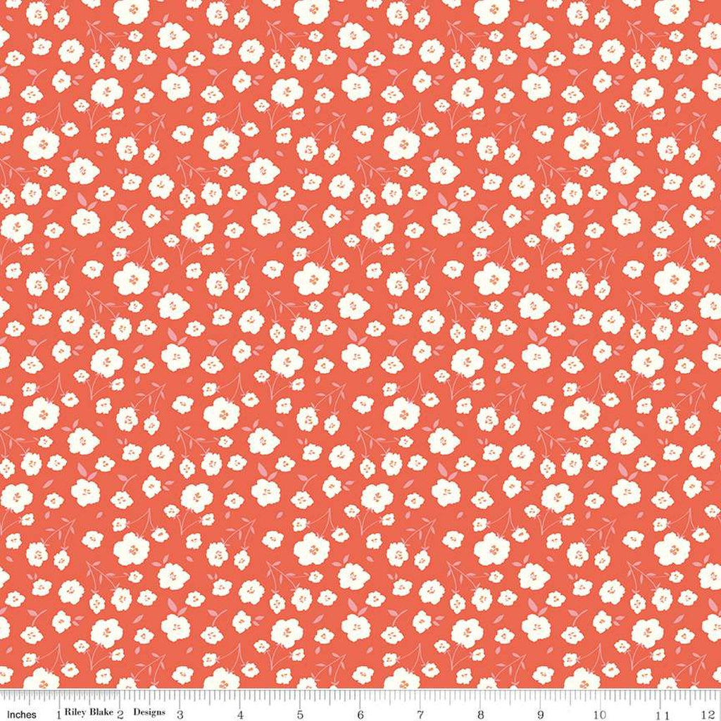 Riley Blake - Sunsetridge - Flowers - Rouge - C15732-Rouge - Sold by the Half Yard
