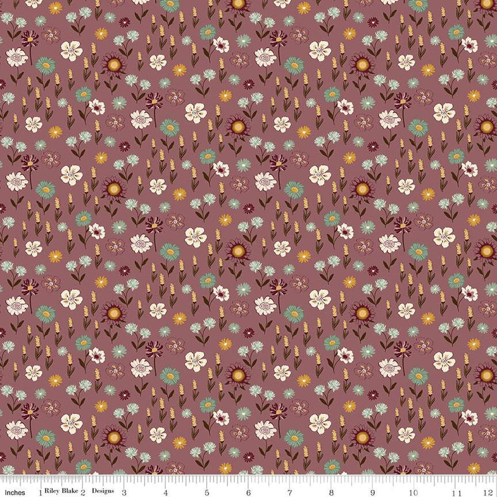 Riley Blake - The Awe of Autumn - Floral Purple - C16194-PURPLE - Sold by the Half Yard