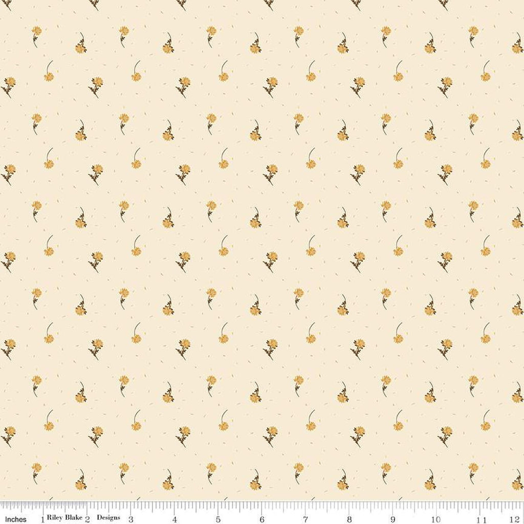 Riley Blake - The Awe of Autumn - Flower Toss Cream - C16196-CREAM - Sold by the Half Yard