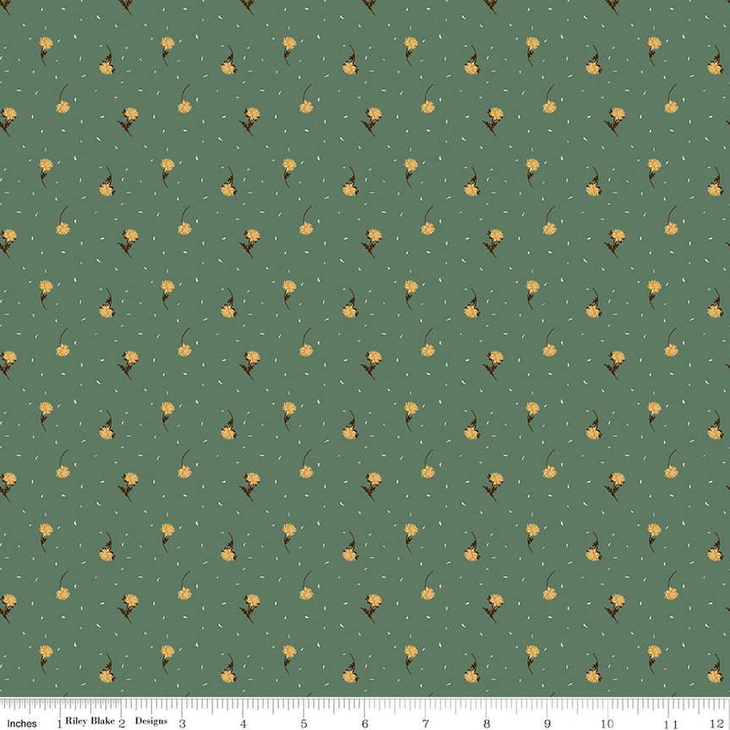 Riley Blake - The Awe of Autumn - Flower Toss Pine - C16196-PINE - Sold by the Half Yard