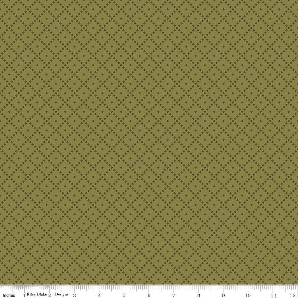 Riley Blake - The Awe of Autumn - Grid Green - C16197-GREEN - Sold by the Half Yard