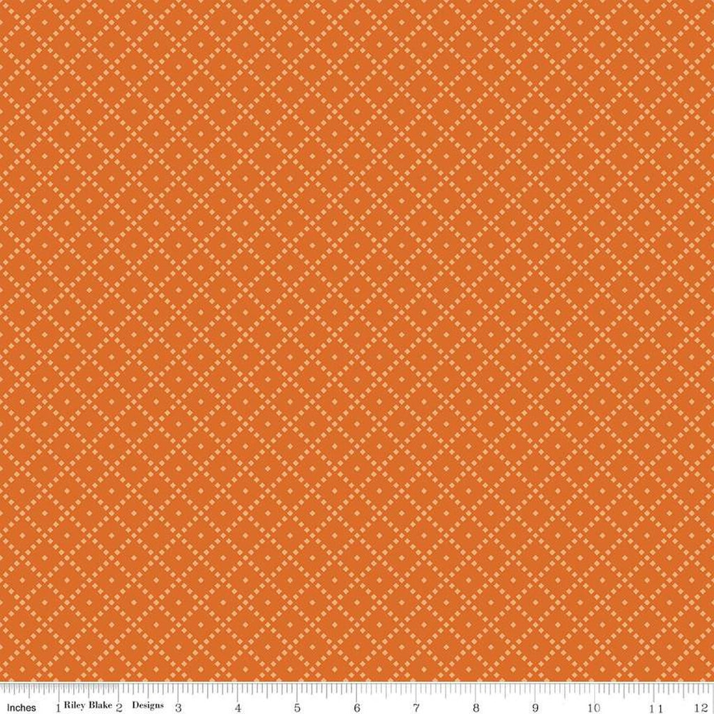 Riley Blake - The Awe of Autumn - Grid Orange - C16197-ORANGE - Sold by the Half Yard