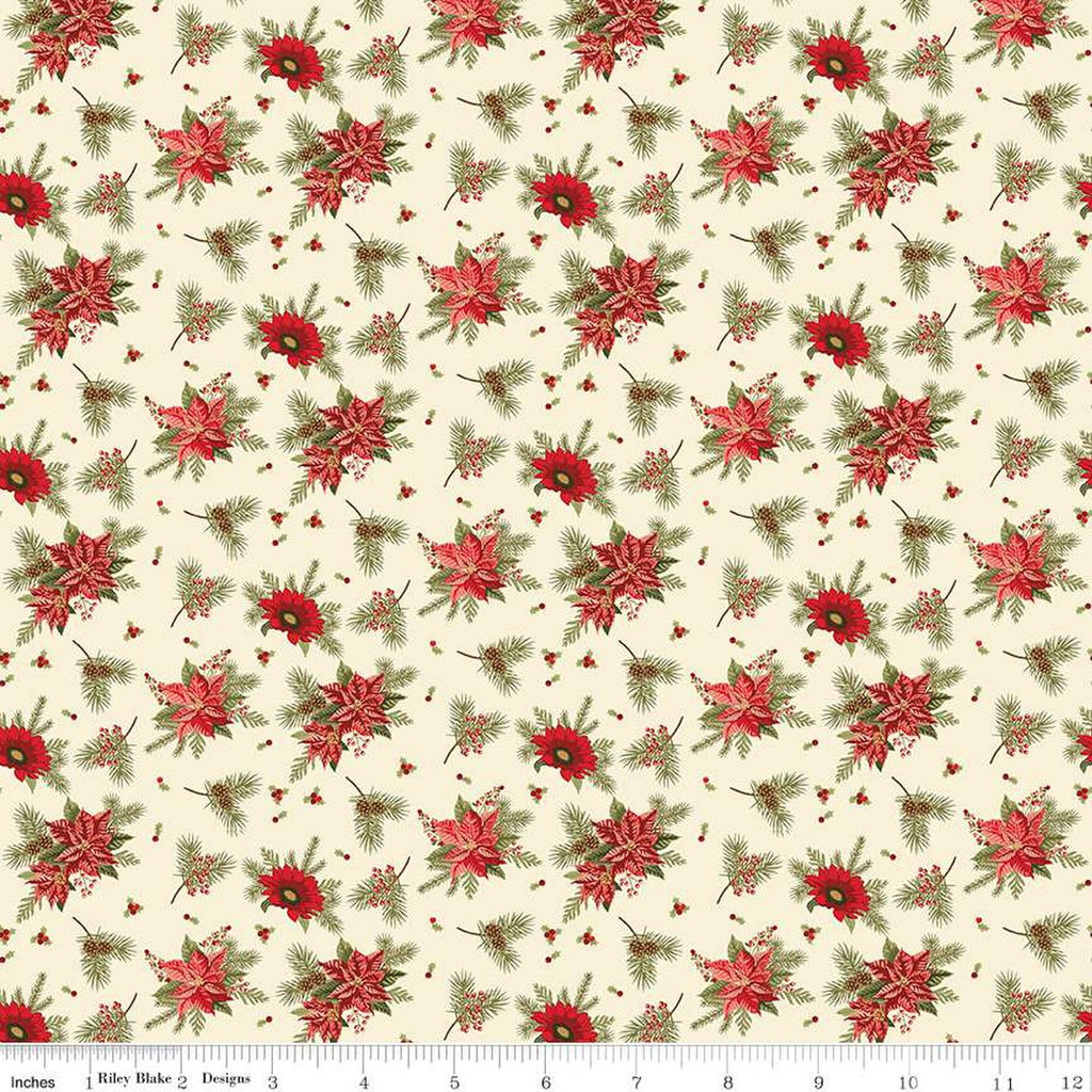 Riley Blake - Glisten -  Floral Eggnog - C16223-Eggnog - Sold by the Half Yard