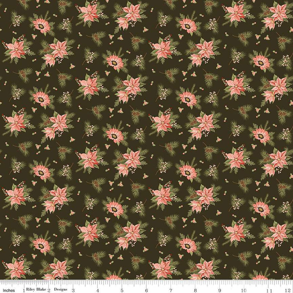 Riley Blake - Glisten -  Floral Mocha - C16223-Mocha - Sold by the Half Yard