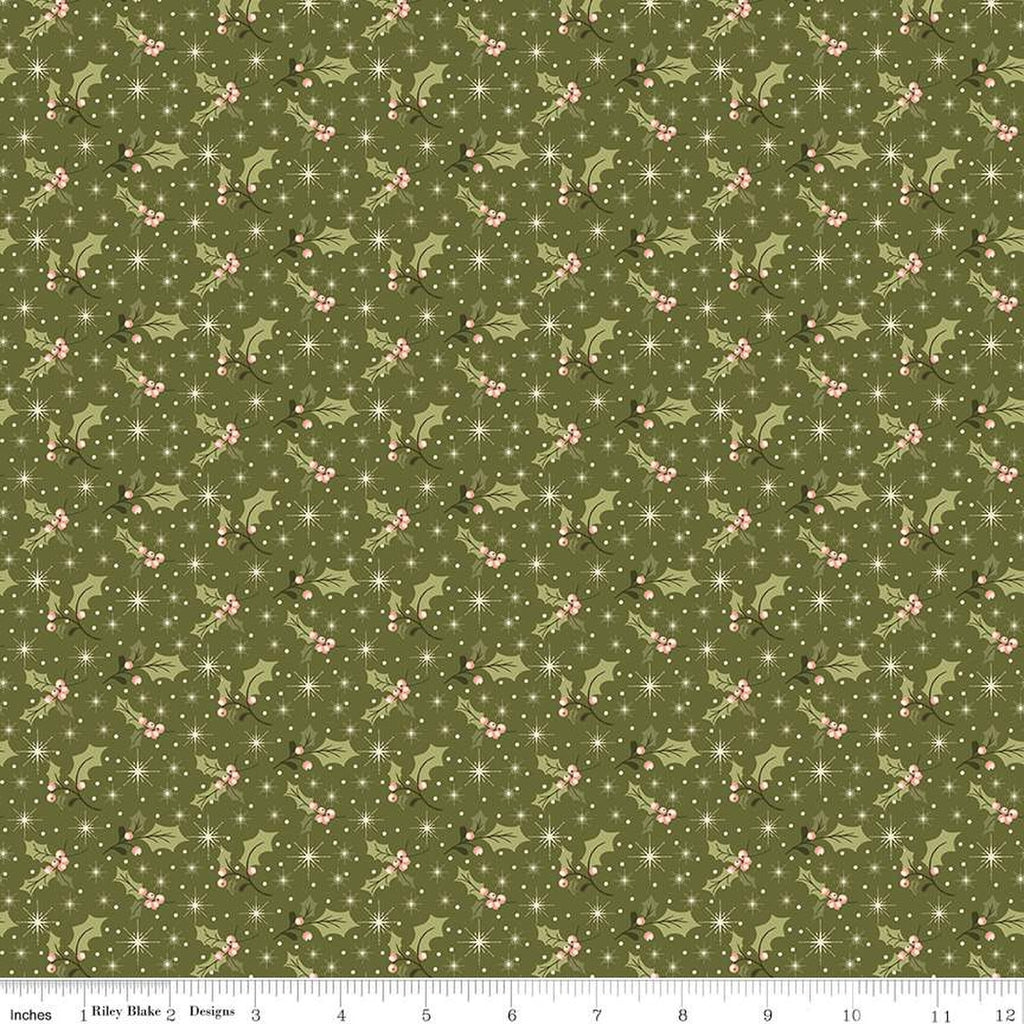 Riley Blake - Glisten -  Holly Green - C16224-Green - Sold by the Half Yard