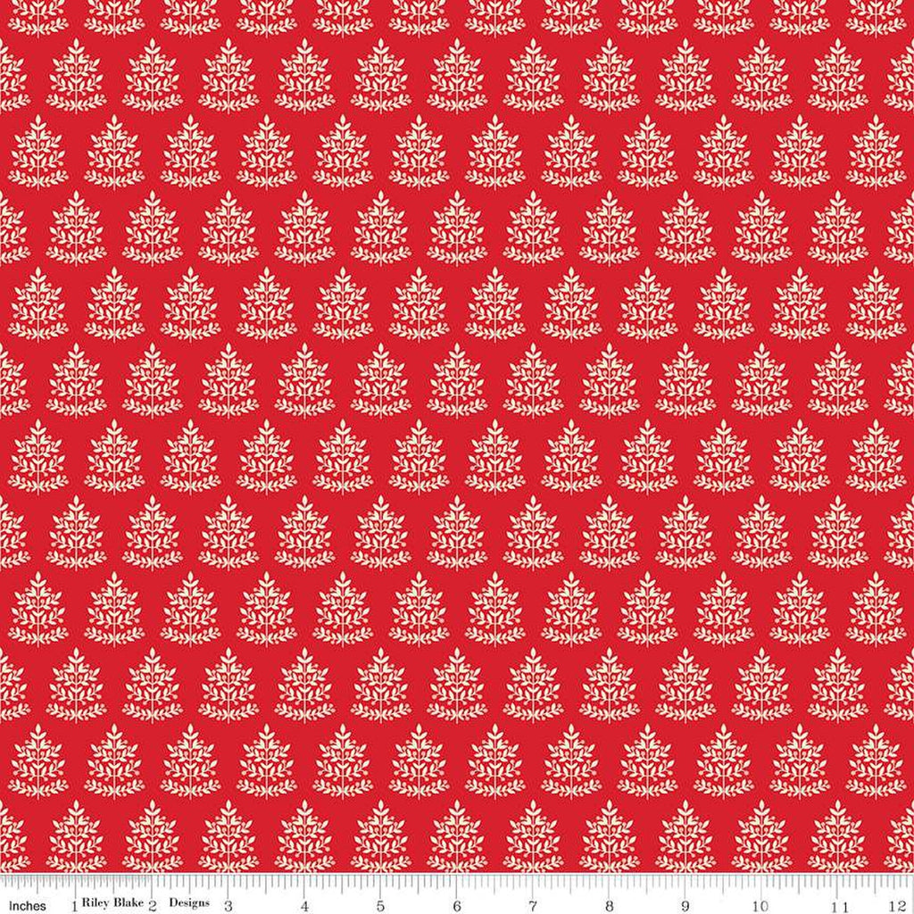 Riley Blake - Glisten -  Trees Red - C16225-Red - Sold by the Half Yard
