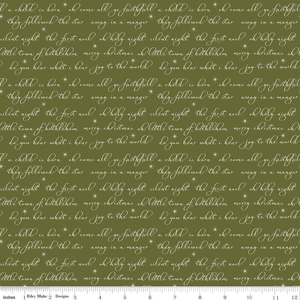 Riley Blake - Glisten -  Text Green - C16226-Green - Sold by the Half Yard