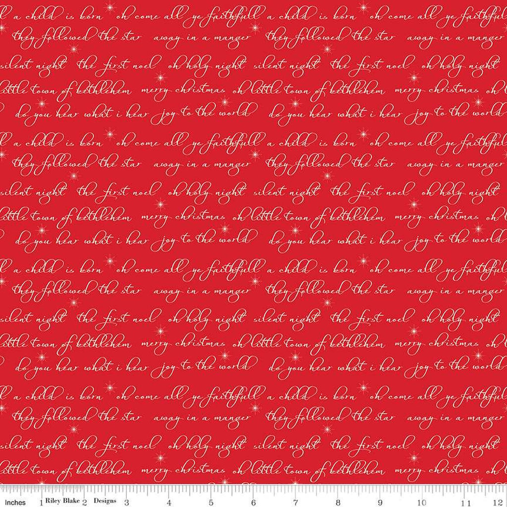 Riley Blake - Glisten -  Text Red - C16226-Red - Sold by the Half Yard