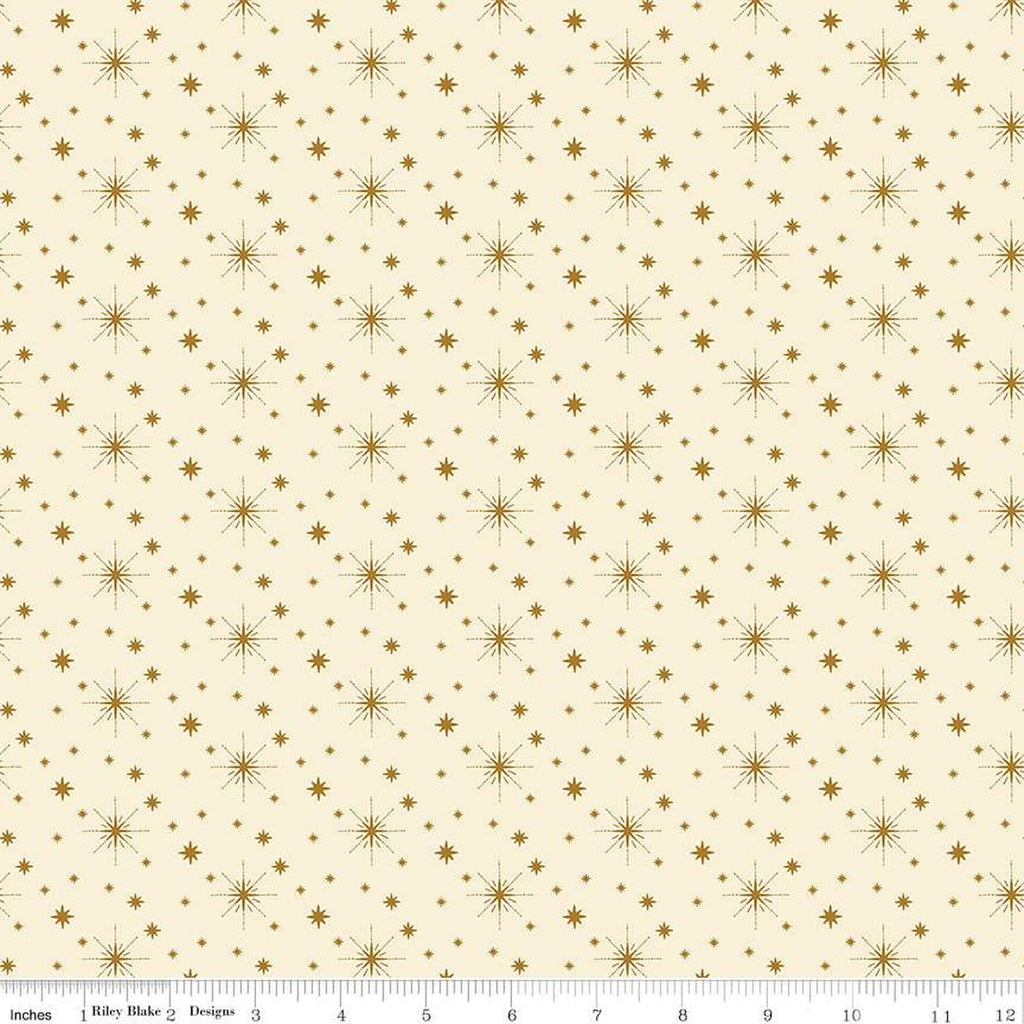 Riley Blake - Glisten -  Stars Eggnog - C16227-Eggnog - Sold by the Half Yard