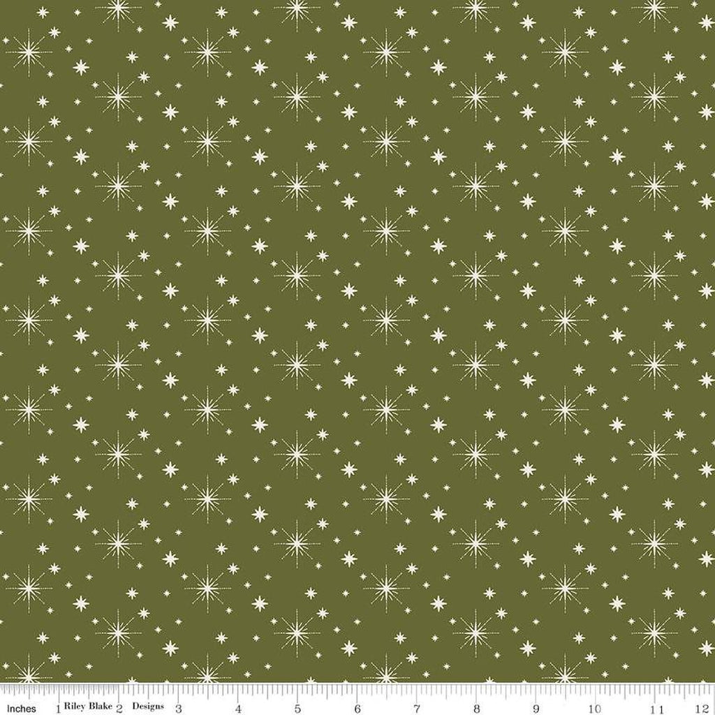 Riley Blake - Glisten -  Stars Green - C16227-Green - Sold by the Half Yard