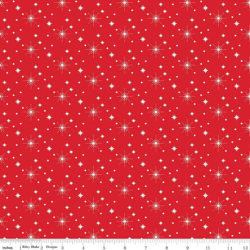 Riley Blake - Glisten -  Stars Red - C16227-Red - Sold by the Half Yard
