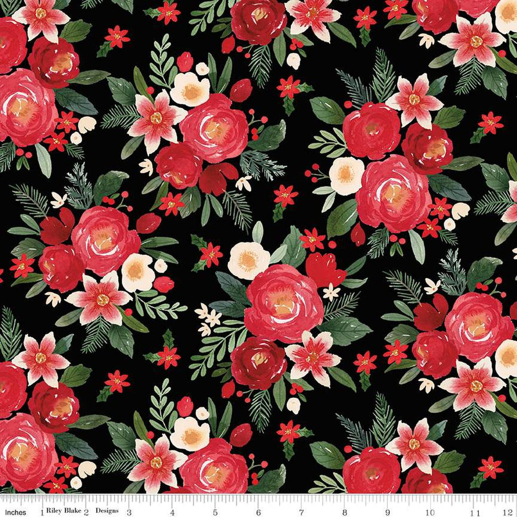 Riley Blake - Charming Christmas - Main Black - C16350-Black - Sold by the Half Yard