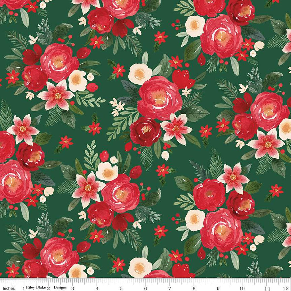 Riley Blake - Charming Christmas - Main Green - C16350-Green - Sold by the Half Yard