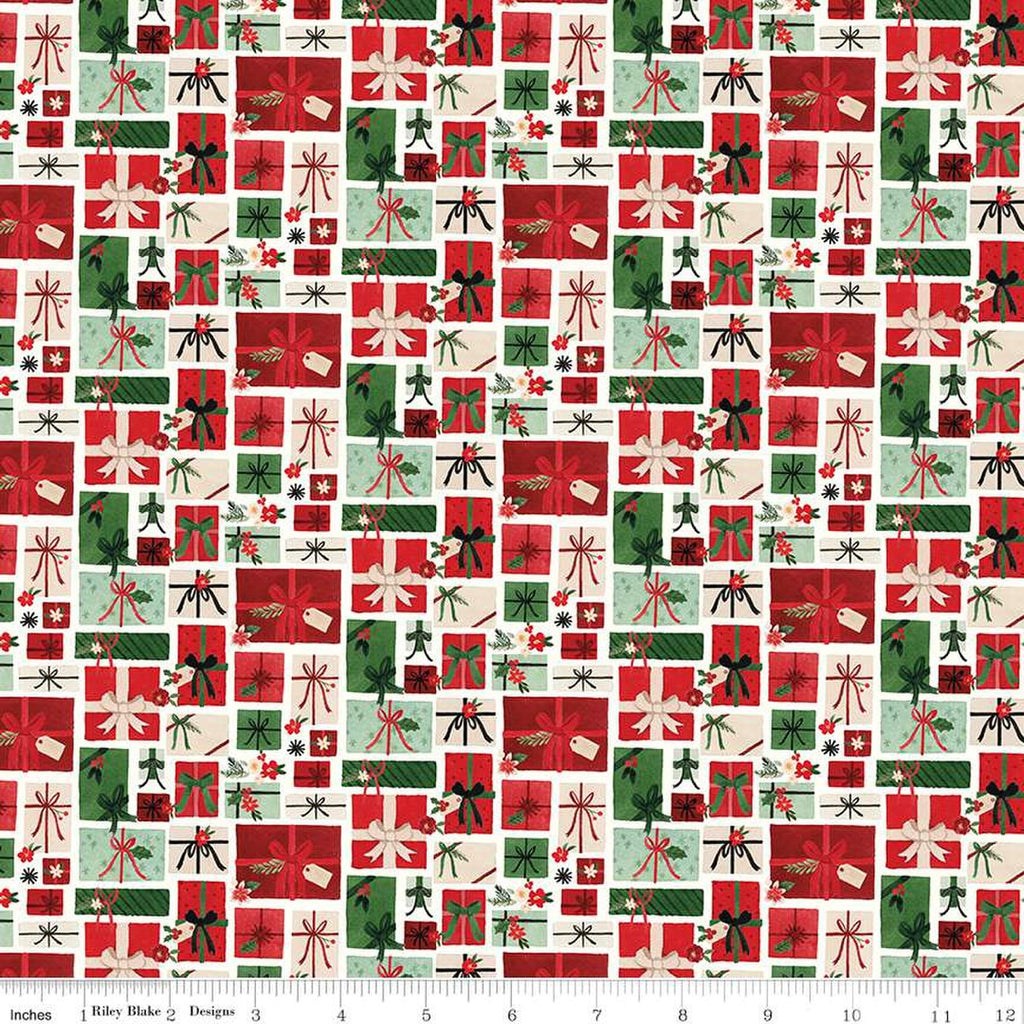 Riley Blake - Charming Christmas - Pretty Presents Cloud - C16352-Cloud - Sold by the Half Yard