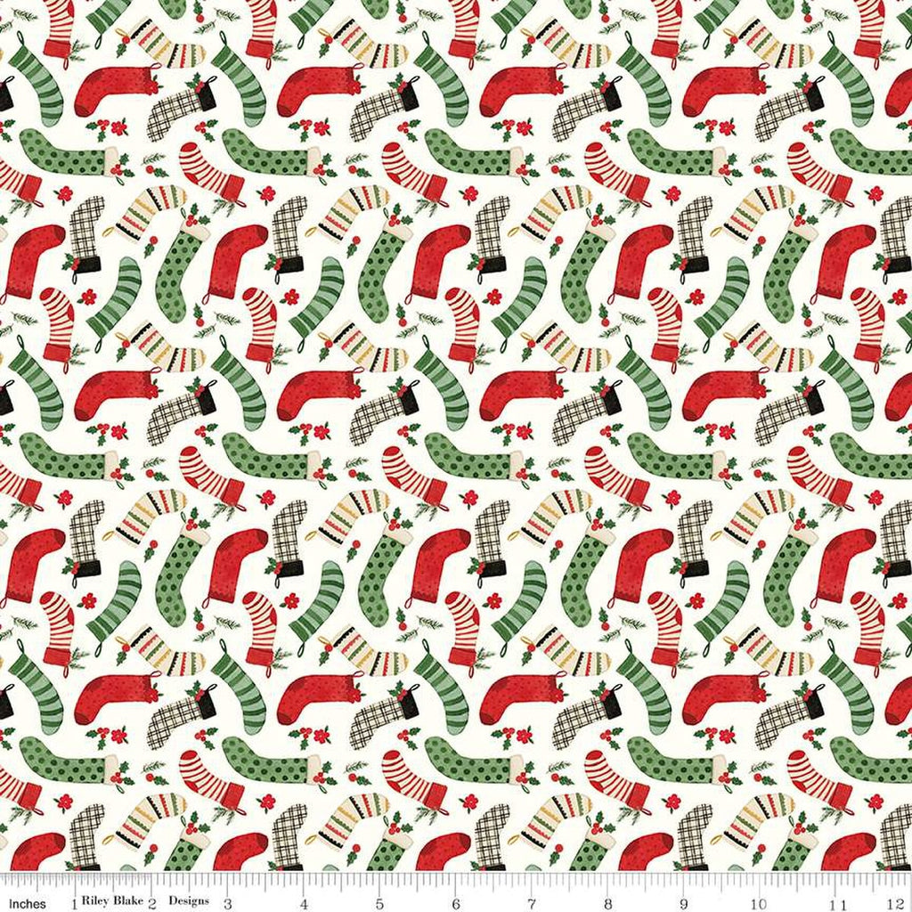 Riley Blake - Charming Christmas - Stockings Cloud - C16353-Cloud - Sold by the Half Yard