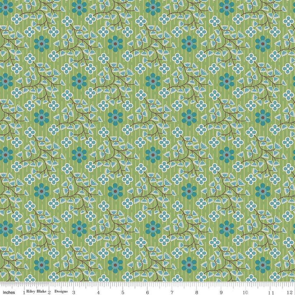 Riley Blake - Gentler Times - Swell - C16470-Basil - Sold by the Half Yard