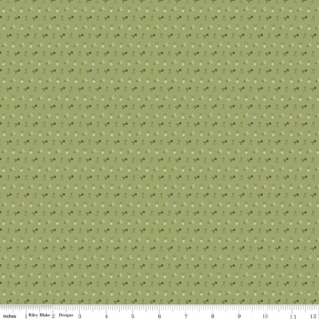 Riley Blake - Gentler Times - Dapper - C16472-Lettuce - Sold by the Half Yard