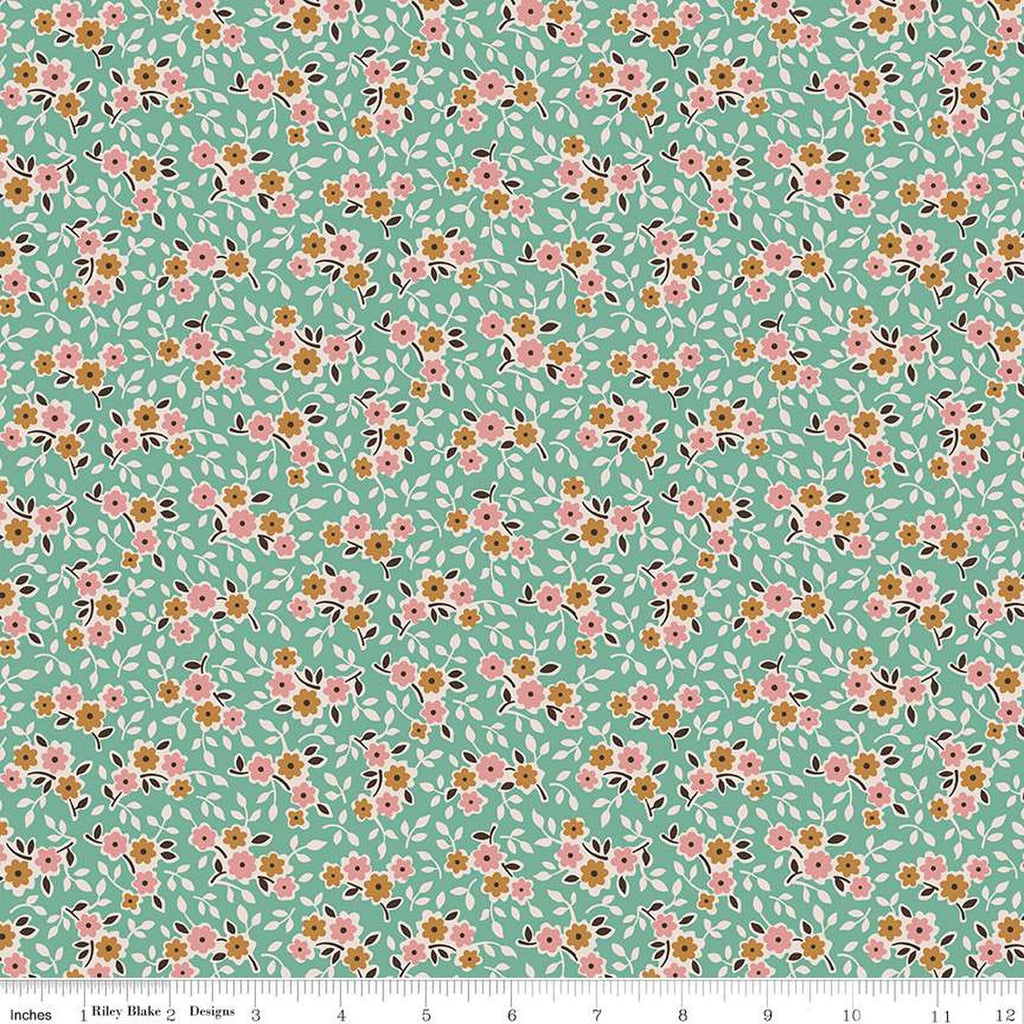 Riley Blake - Gentler Times - Cherish - C16473-Seaglass - Sold by the Half Yard