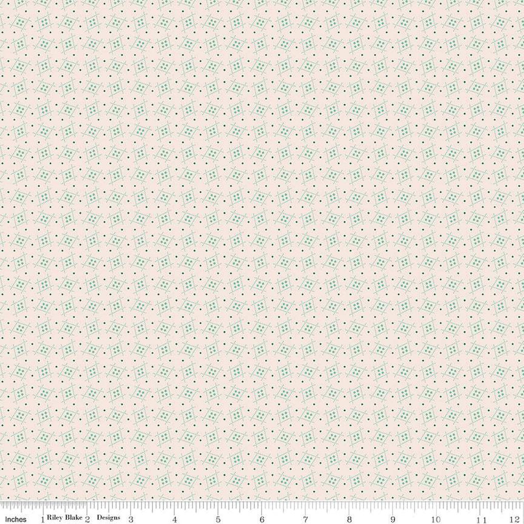 Riley Blake - Gentler Times - Welcome - C16489-Seaglass - Sold by the Half Yard
