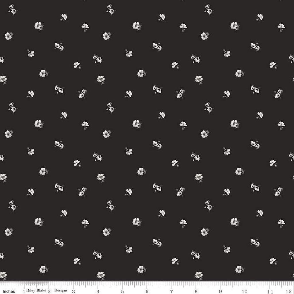 Riley Blake Designs - Ink & Ivory - Ditsy Ink -  C16914-Ink - Sold by the Half Yard