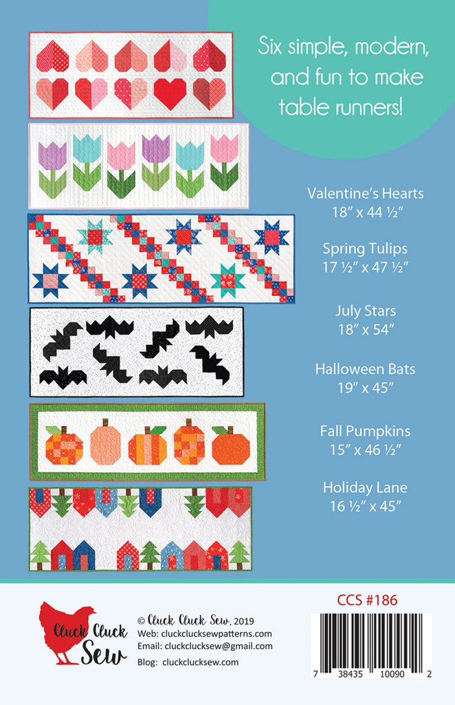 Modern Holiday Table Runners Pattern by Allison Harris of Cluck Cluck Sew - CCS186