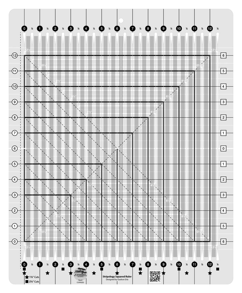 Creative Grids Quilt Ruler Stripology® Squared - CGRGE2