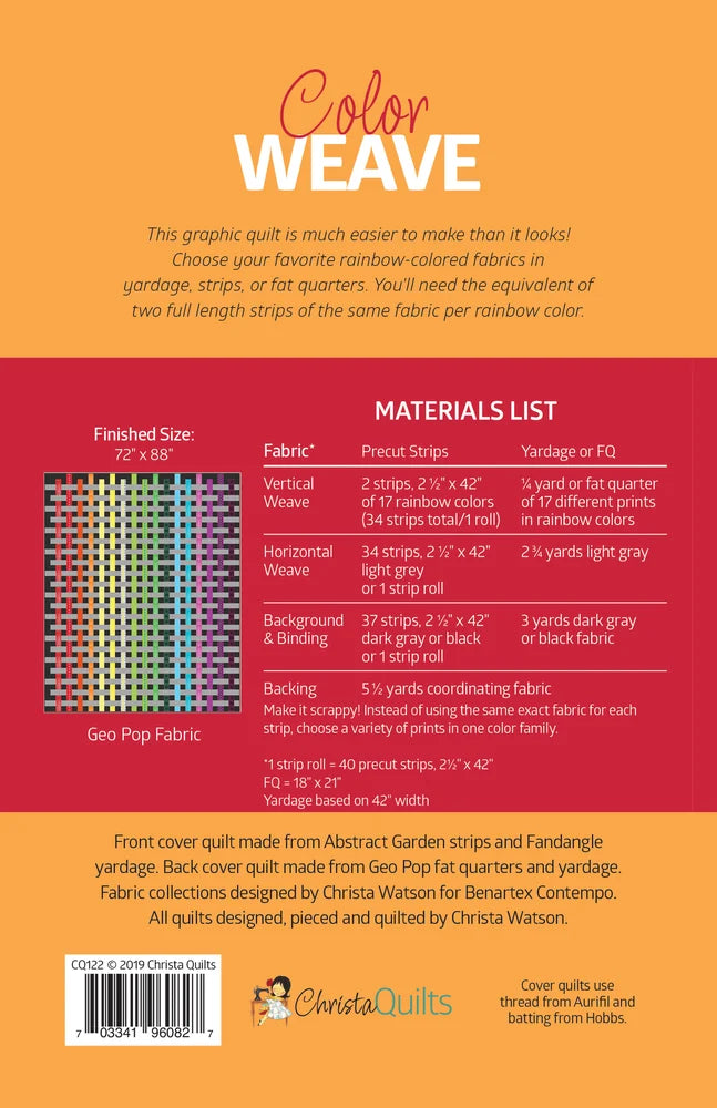 Color Weave Quilt Pattern by Christa Watson of Christa Quilts - CQ122