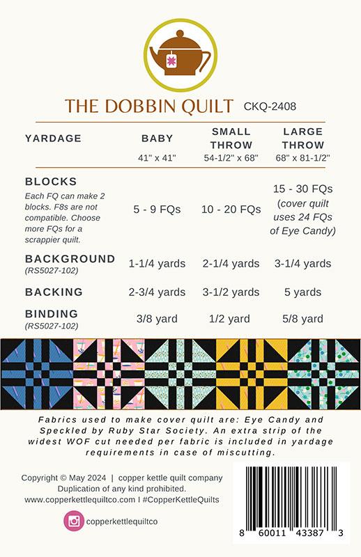 Copper Kettle Quilt Company - Dobbins Quilt Pattern - CKQ 2408