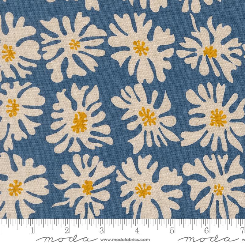 Moda - Urban Whisper Mochi Linen - Bloom Florals Denim - 11654-17L - Sold by the Half Yard (Copy)