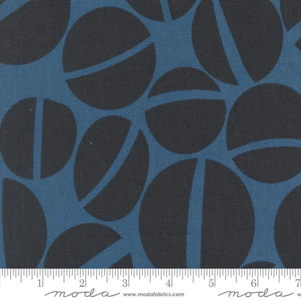 Moda - Urban Whisper Mochi Linen - Sway Geometrics Dots Denim - 11651-17L - Sold by the Half Yard