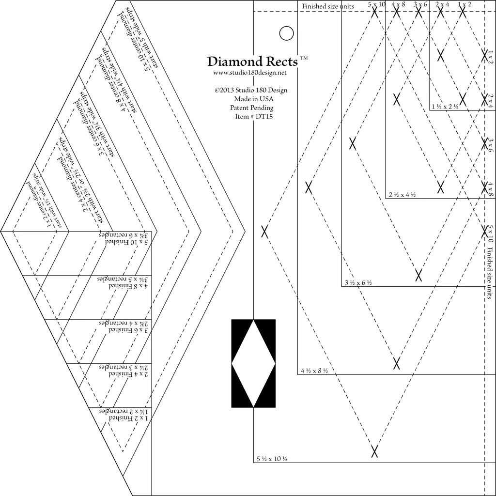 Studio 180 Design - Diamond Rect Ruler - UDT15