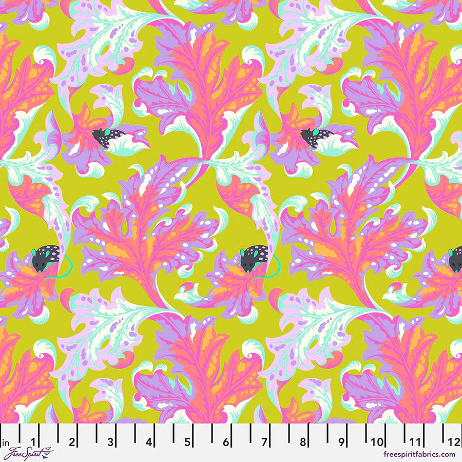 TABBY ROAD DEJA VU - EEK IN ELECTROBERRY - TULA PINK - PWTP093.ELECT - HALF YARD
