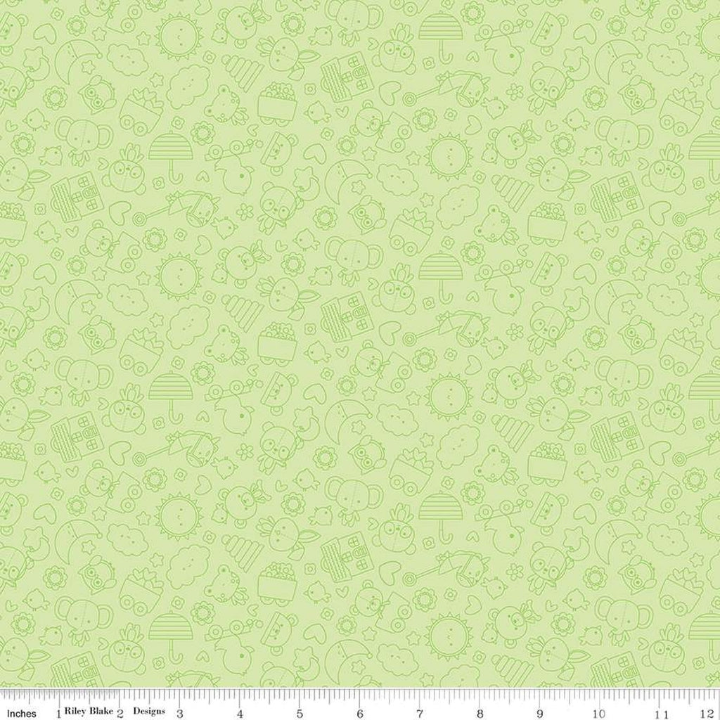 Riley Blake Designs - Designer Flannel - Flannel Bundle Of Joy Tonal Green - F16781-Green - Sold by the Half Yard