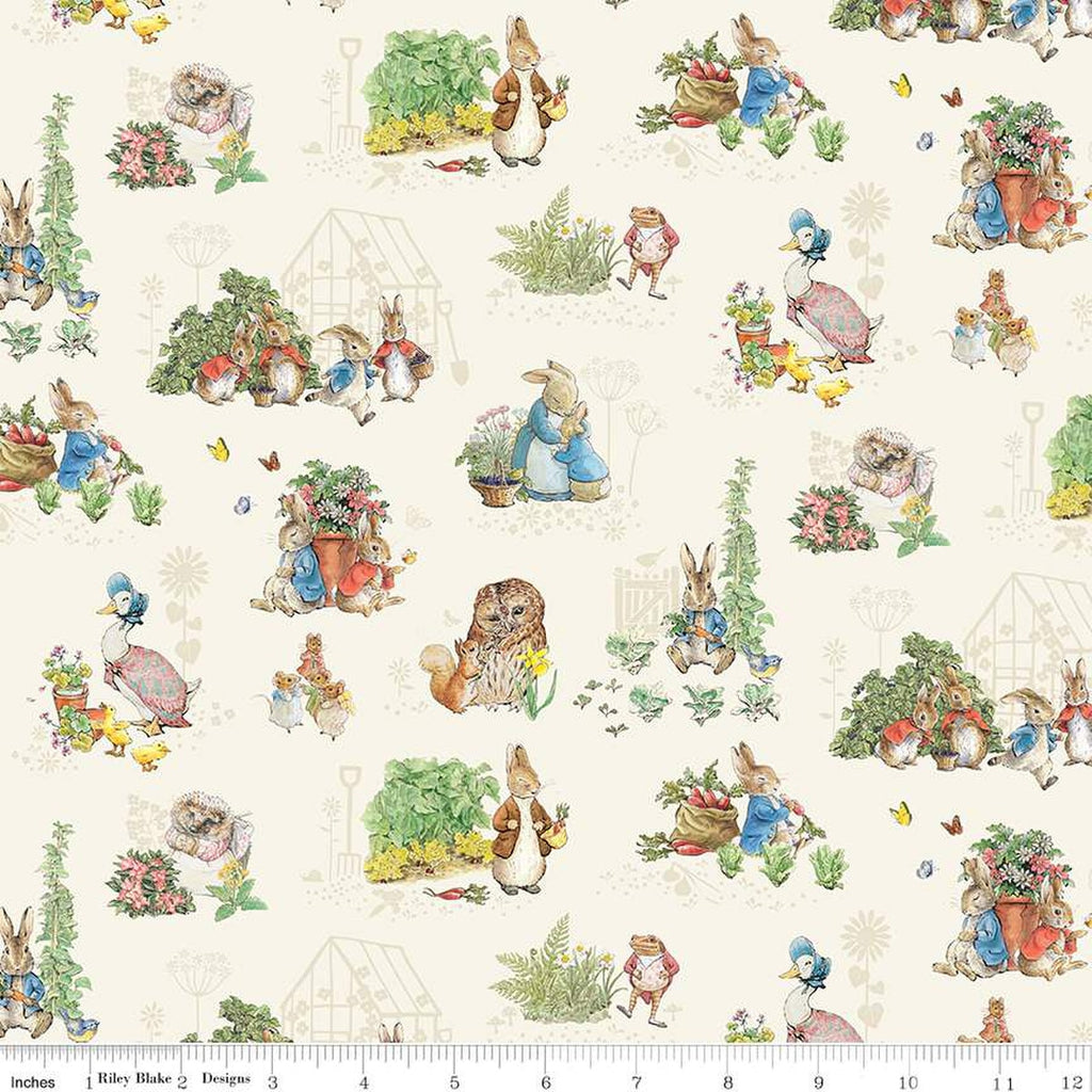 Riley Blake Designs - Designer Flannel - Flannel Peter Rabbit™ & Friends Characters Cloud - F16789-Cloud - Sold by the Half Yard
