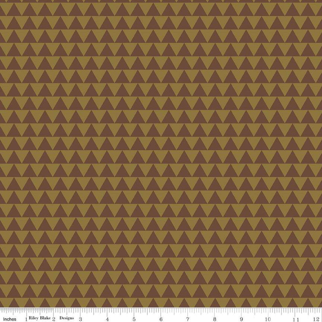 Riley Blake Designs - Designer Flannel - Flannel Into The Woods Triangles Brown - F16794-Brown - Sold by the Half Yard