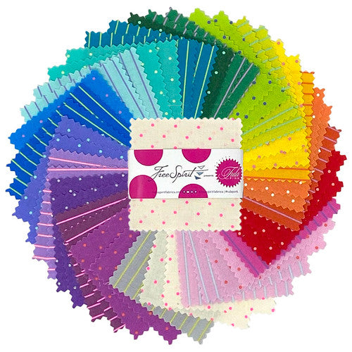 FreeSpirit Fabrics - True Colors 2022 - Tiny Coordinates - 2.5" Mini Charm Pack  - FB18MCTP.Tinycoor