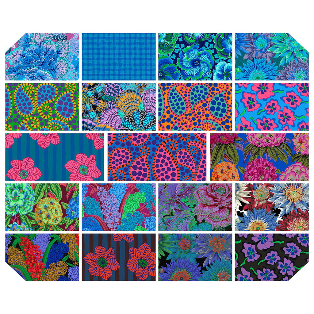 Kaffe Fassett Collective August 2023 Cool - 19 Fat Quarters