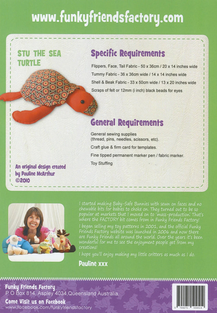 Stu Sea Turtle by Funky Friends Factory - FF4514